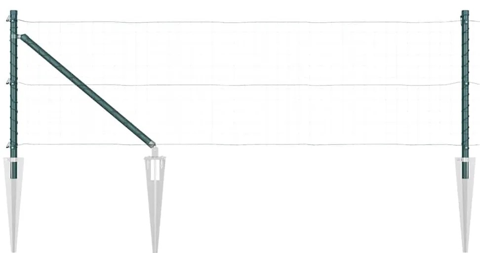 vidaXL Στύλος Περιφράξεων 7 pcs Πράσινο Ατσάλι