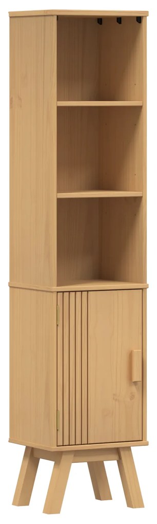 vidaXL Ντουλάπι Μπάνιου Καφέ 35x30x159 εκ Μασίφ ξύλο πεύκου
