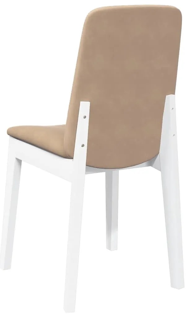 vidaXL Καρέκλες τραπεζαρίας με μαξιλάρια 2 τεμάχια Λευκό μασίφ ξύλο