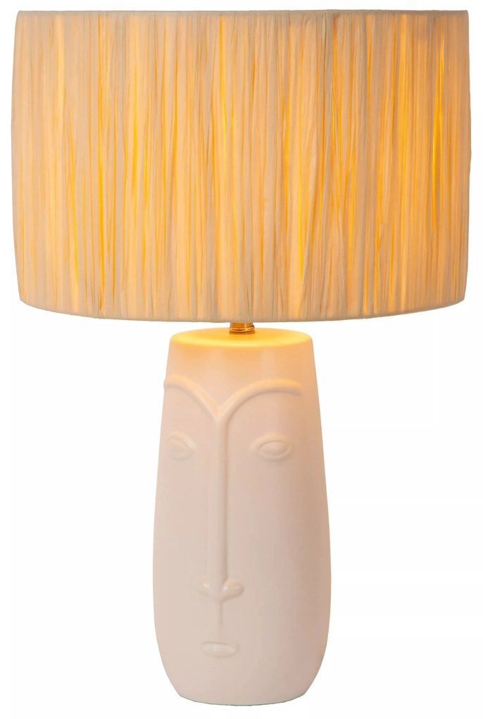 Φωτιστικό Επιτραπέζιο Lucide 34548-81-31 VISO Λευκό (White)|Μπεζ/Κρεμ (Beige/Creme)