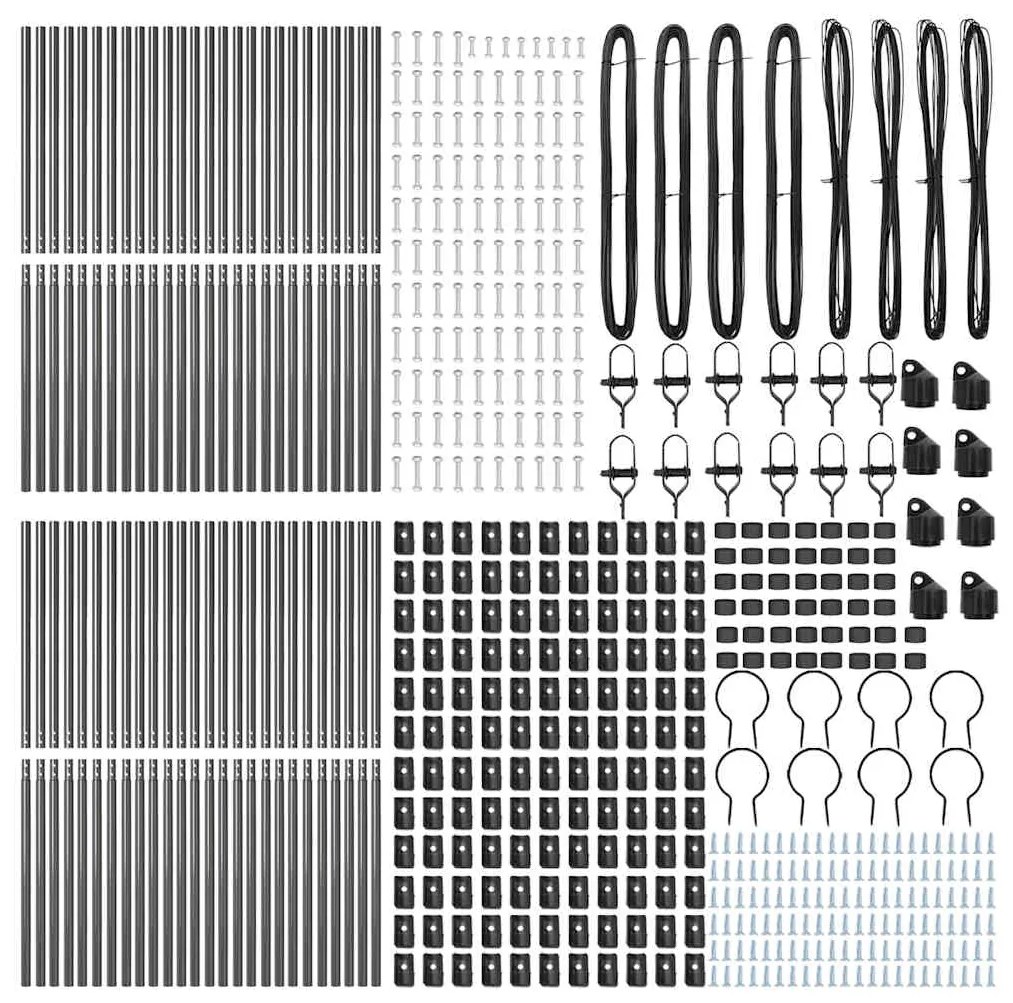vidaXL Στύλος Περιφράξεων 52 pcs Γκρι 3.2 x 3.2 x 150 εκ Ατσάλι