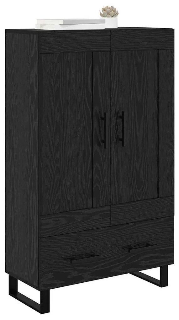 vidaXL Highboard Μαύρη Οξυά 69,5 x 31 x 115 εκ. Επεξεργασμένο ξύλο