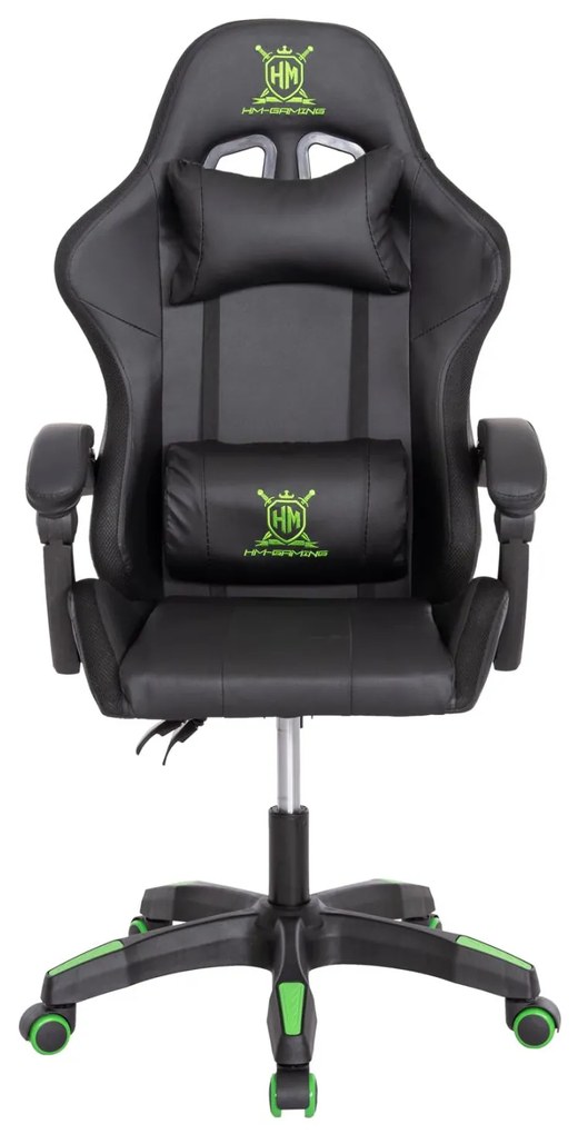 ΠΟΛΥΘΡΟΝΑ GAMING DARREN ΜΑΥΡΟ-ΠΡΑΣΙΝΟ PVC & NYLON 51x49x125Υεκ.