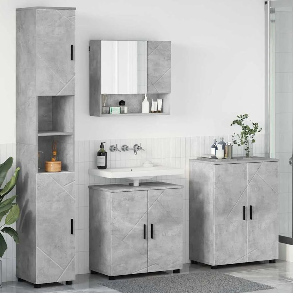 vidaXL Σετ Επίπλων Μπάνιου 4 pcs Γκρι σκυροδέματος 61 x 35 x 64 εκ.