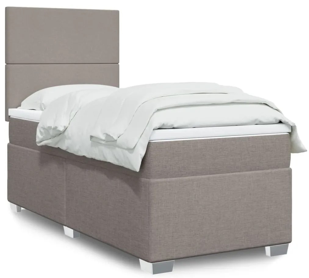 ΚΡΕΒΑΤΙ BOXSPRING ΜΕ ΣΤΡΩΜΑ TAUPE 100 X 200 ΕΚ. ΥΦΑΣΜΑΤΙΝΟ 3292696