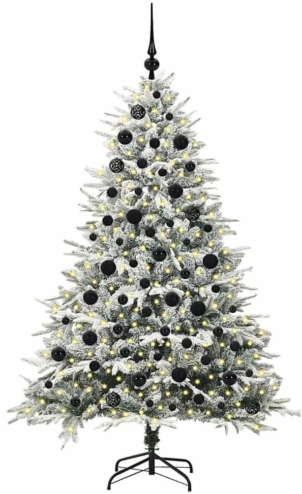 vidaXL Τεχνητό Χριστουγεννιάτικο Δέντρο με Φώτα και Σετ Μπάλες 180 cm