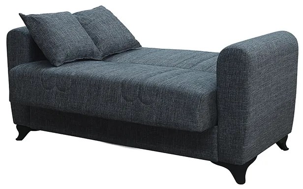 MELINA DARK GREY ΥΦΑΣΜΑ 2ΘΕΣΙΟΣ ΚΑΝΑΠΕΣ/ΚΡΕΒΑΤΙ ΜΕ ΑΠΟΘ.ΧΩΡΟ 150Χ80εκ.