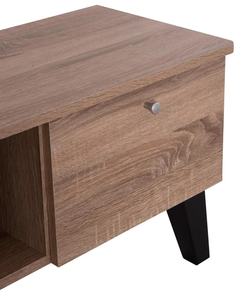 Έπιπλο τηλεόρασης IREN Μελαμίνη σε Sonoma Oak - Μαύρο 120x34x41Yεκ. 120x34x41 εκ.