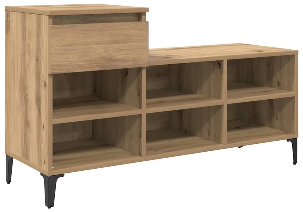 vidaXL Ντουλάπα Παπουτσιών με συρτάρι artisan δρυς 102 x 36 x 60 εκ.