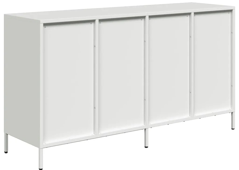 vidaXL Sideboard Λευκό 135x39x73,5 cm Ατσάλι ψυχρής έλασης