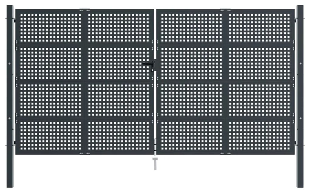 vidaXL Πύλη Κήπου Ανθρακί 400 x 200 εκ. Ατσάλινη