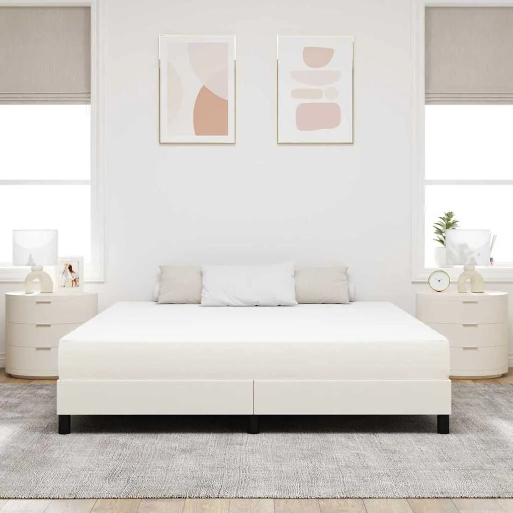 vidaXL Στρώμα Κρεβατιού με στρώμα Κρεμ 180 x 200 cm ύφασμα