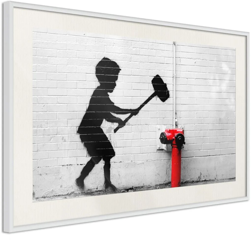 Αφίσα - Banksy: Hammer Boy - 30x20 - Χρυσό - Χωρίς πασπαρτού