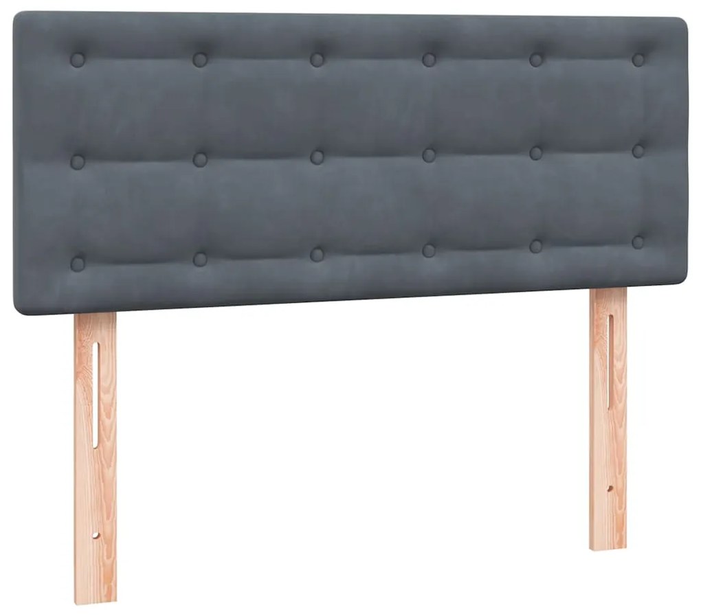 vidaXL Κρεβάτι Boxspring με Στρώμα Σκούρο Γκρι 120x210 εκ. Βελούδινο