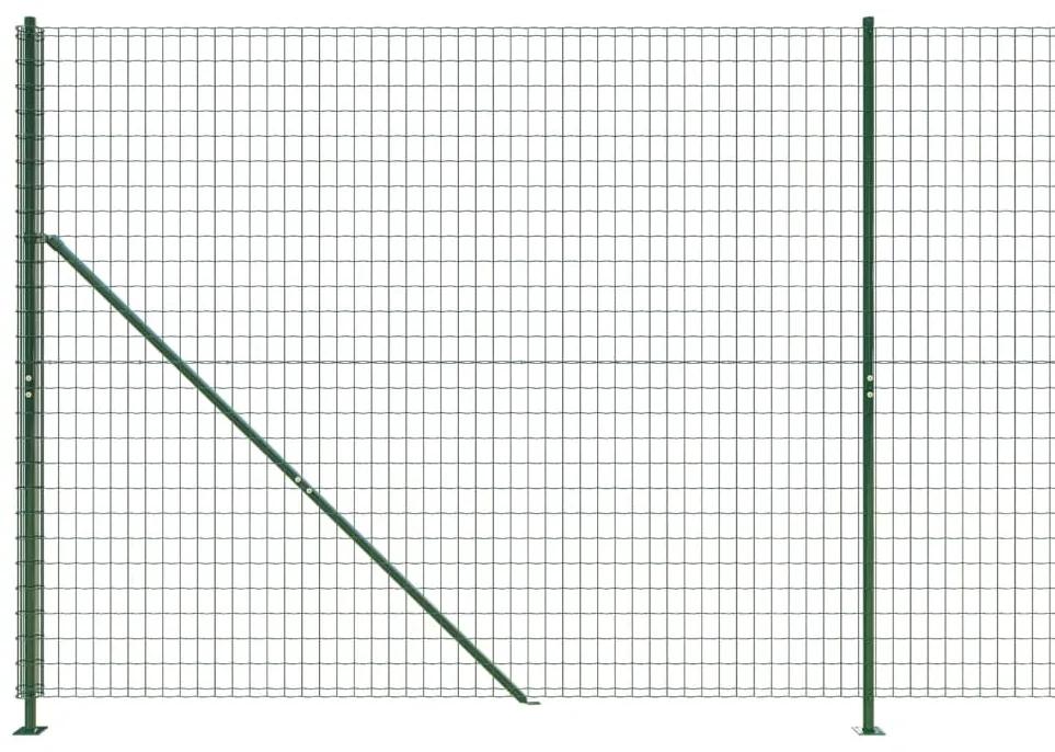 vidaXL Συρματόπλεγμα Περίφραξης Πράσινο 1,8 x 25 μ. με Βάσεις Φλάντζα