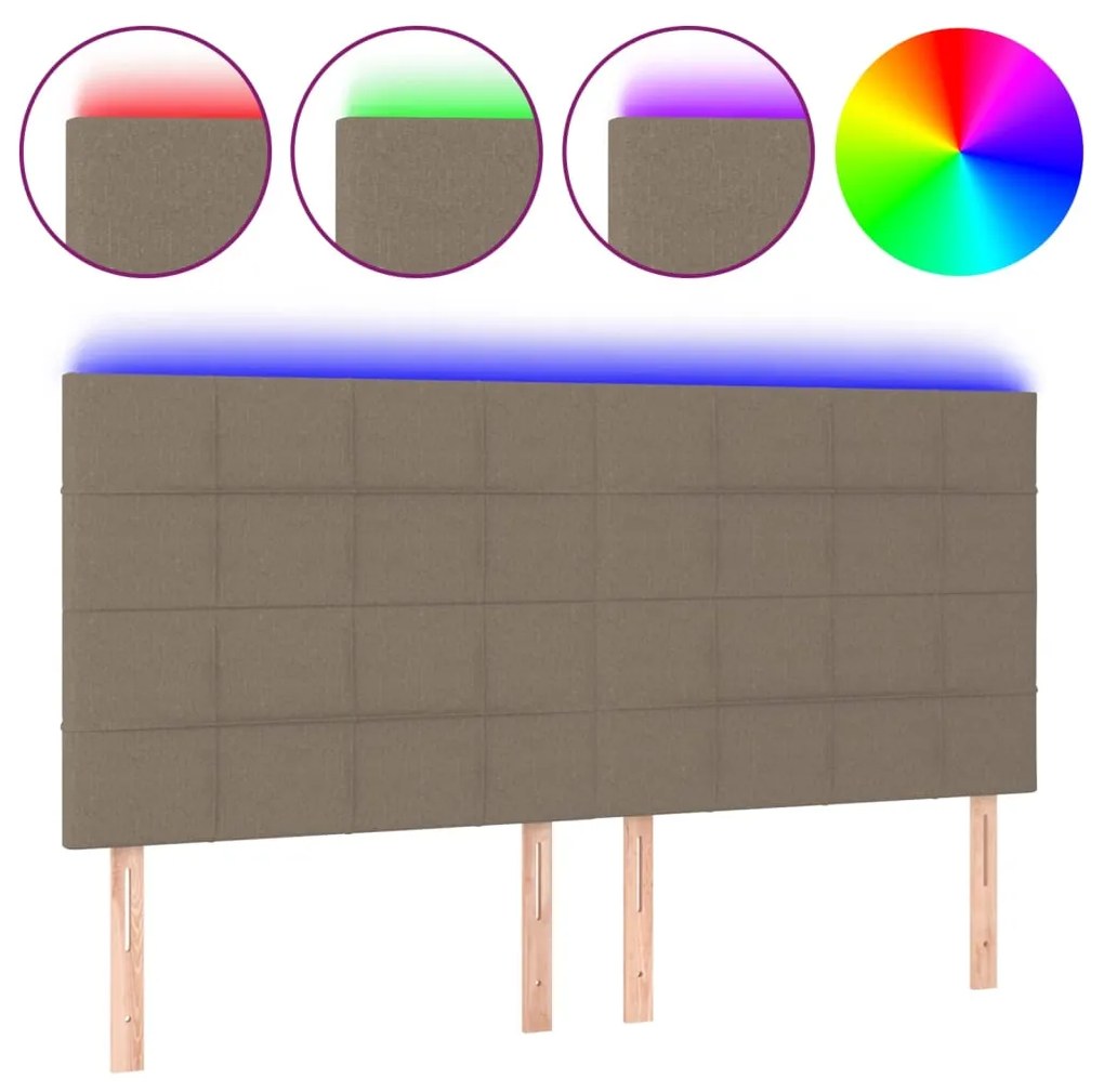 Κεφαλάρι Κρεβατιού LED Taupe 160x5x118/128 εκ. Υφασμάτινο 3122434