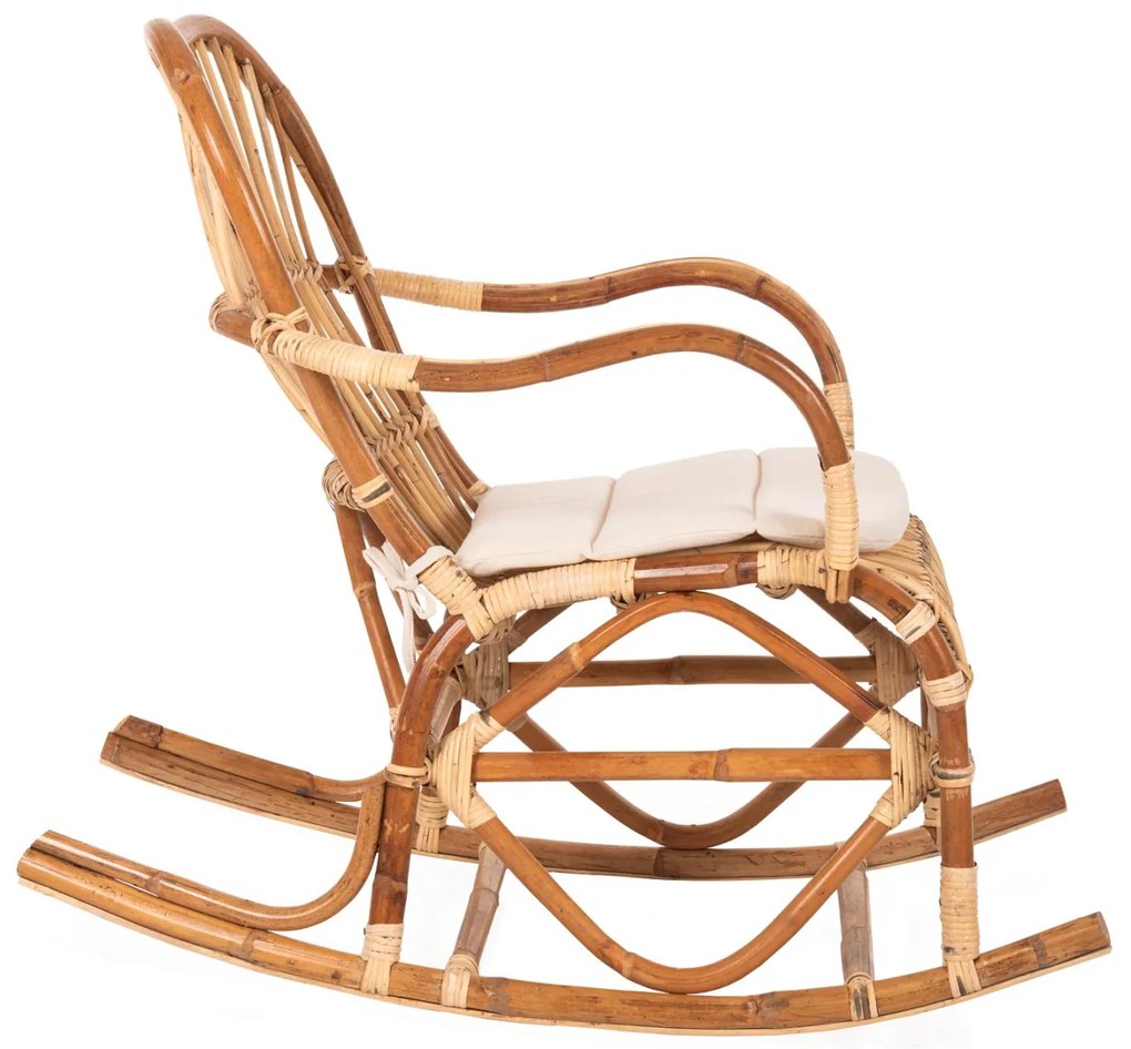 Καρέκλα - Πολυθρόνα SANTA FE C9343 Κουνιστή Rattan με Μαξιλάρι 60x103x90Υ εκ. 60x103x90 εκ.