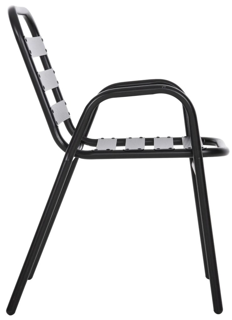 Καρέκλα PRELUDE C5970.03 με Μεταλλικό Σκελετό και Κάθισμα Αλουμινίου Μαύρη 54x56x79Υεκ 54x56x79 εκ.