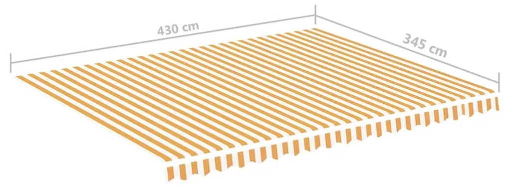 vidaXL Τεντόπανο Ανταλλακτικό Κίτρινο / Λευκό 4,5 x 3,5 μ.