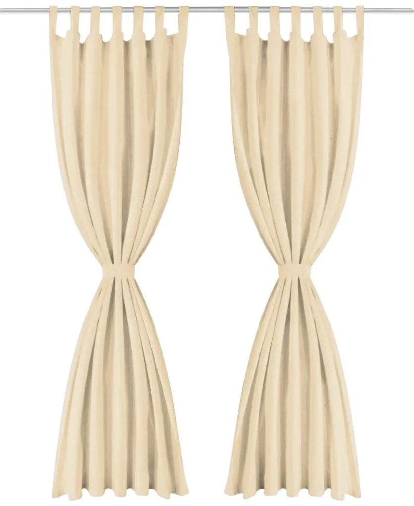 vidaXL Κουρτίνες με Θηλιές 2 τεμ. Μπεζ 140 x 245 εκ. από Microsatin