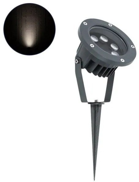 Σποτ Φωτιστικό για Φυτά 6W IP65 4500K Αλουμίνιο Γκρι 90355 Globostar-90355-Ανθρακί 90355