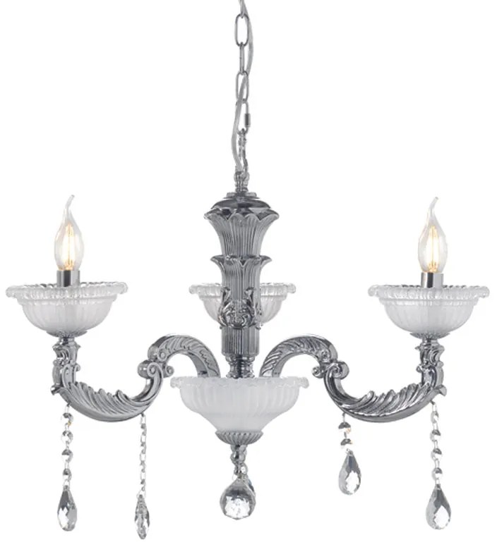 Πολυέλαιος Οροφής Aca Romanoff EG166493PCH Silver/Crystal