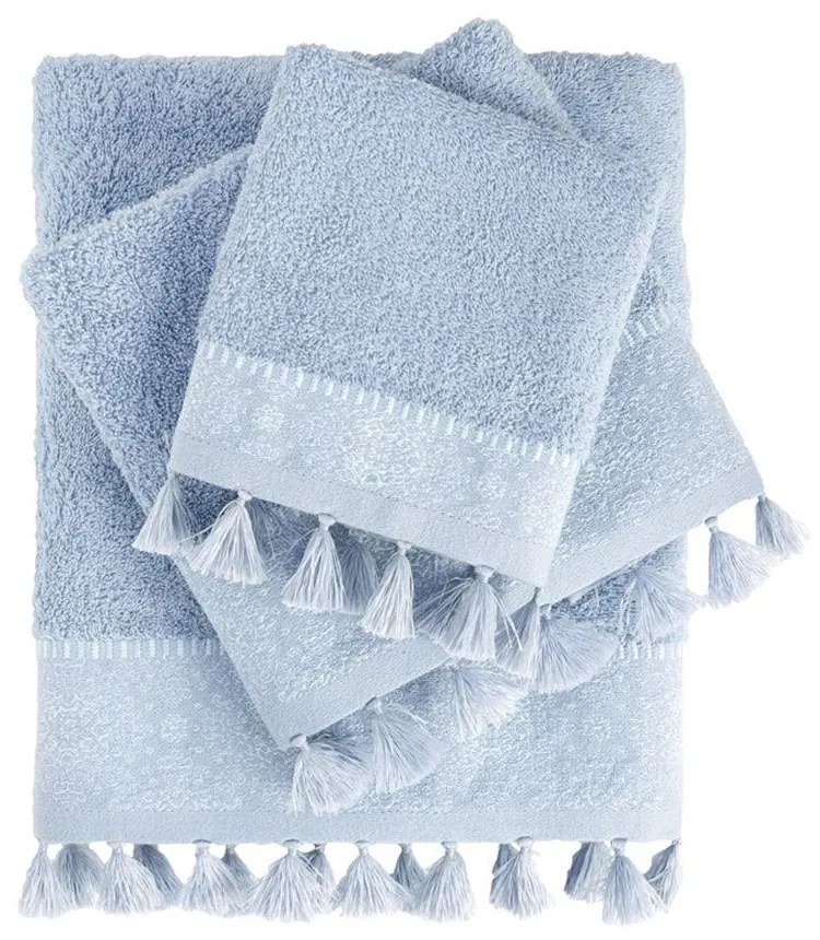 Πετσέτες Elaine (Σετ 3τμχ) Blue Nima Towels Set 70x140cm 100% Βαμβάκι