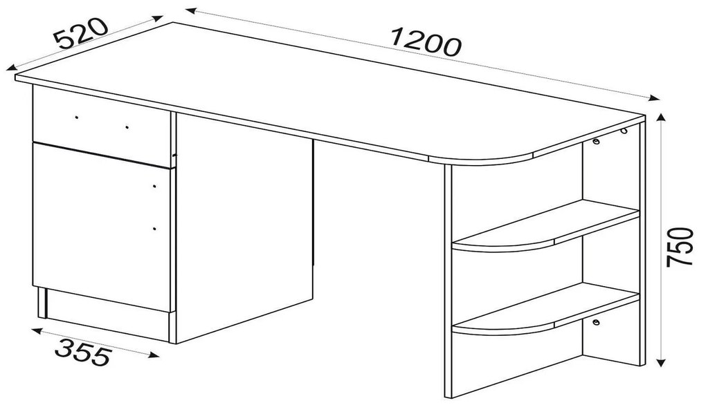 Γραφείο ArteLibre Gavdos Λευκό 120x52x75cm