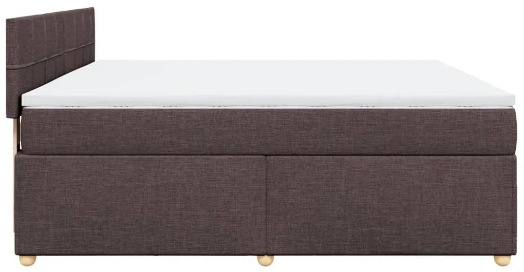 vidaXL Κρεβάτι Boxspring με Στρώμα Σκούρο Καφέ 180x200 εκ Υφασμάτινο