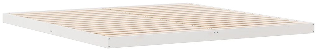 vidaXL Κρεβάτι σε Σχήμα Πλαισίου Λευκό 180x220 cm Μασίφ Ξύλο Πεύκου