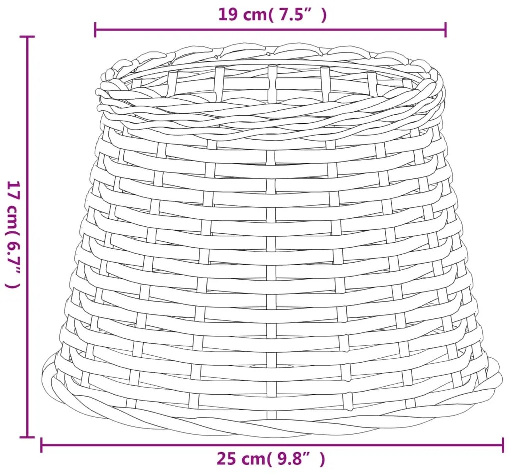 vidaXL Καπέλο Φωτιστικού Καφέ Ø25x17 εκ. από Wicker