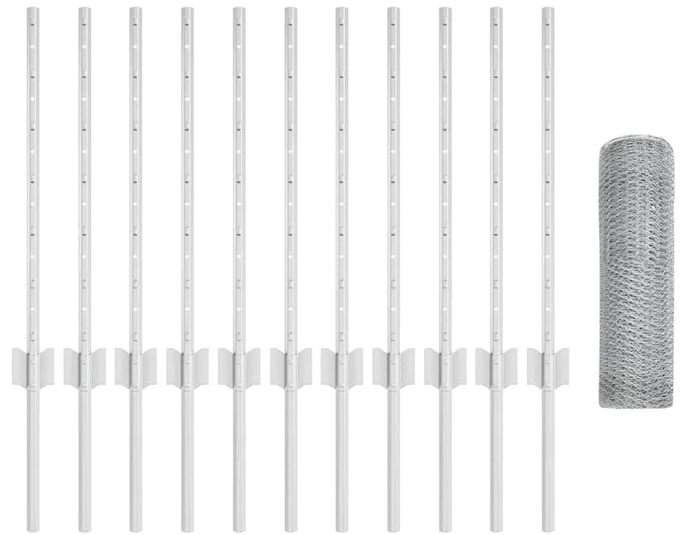 vidaXL Τεντώτο με στήριγμα Ασημί 0,5 x 25 μ. Ατσάλι