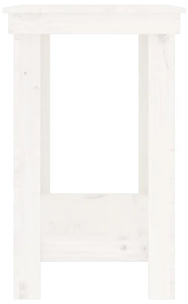 vidaXL Πάγκος Εργασίας Λευκός 110x50x80 εκ. από Μασίφ Ξύλο Πεύκου