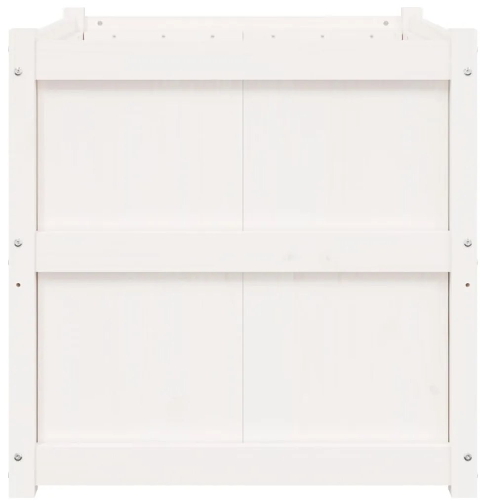 vidaXL Ζαρντινιέρα Λευκή 70 x 70 x 70 εκ. από Μασίφ Ξύλο Πεύκου