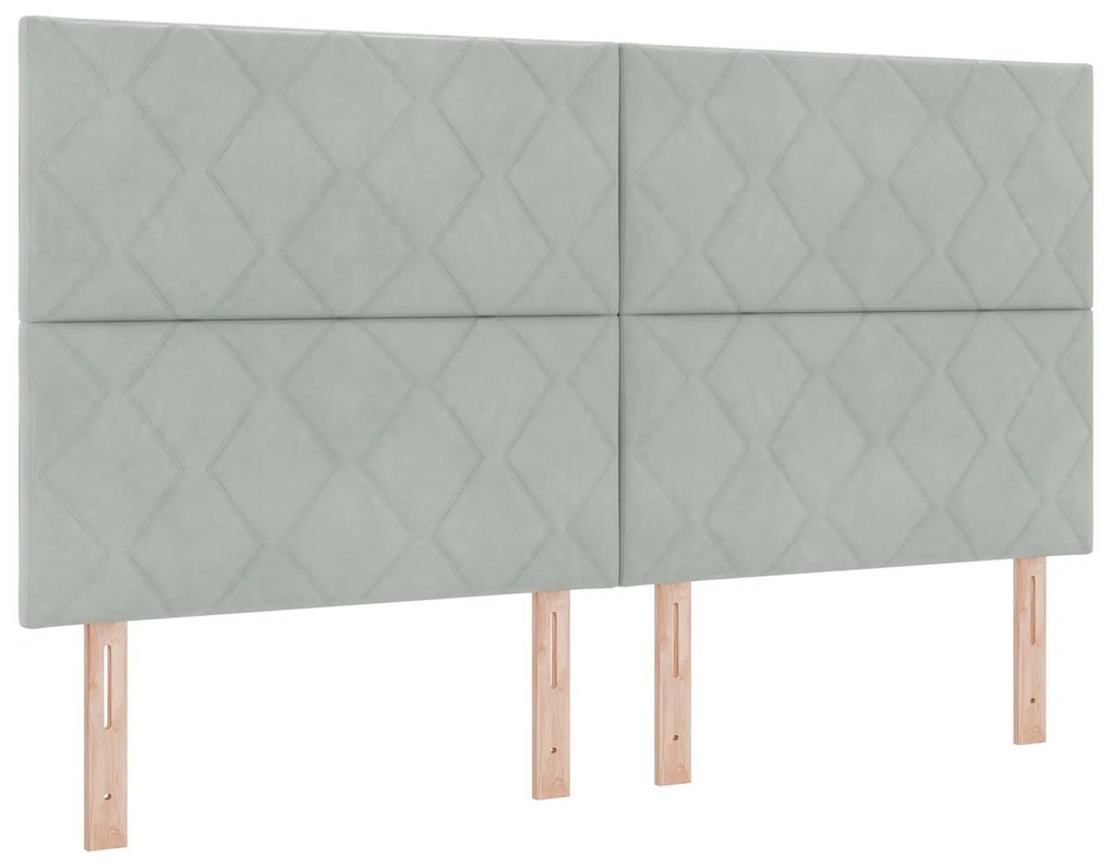 vidaXL Κρεβάτι με στρώμα Light Grey Super King Βελούδο