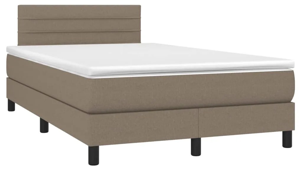 vidaXL Κρεβάτι Boxspring με Στρώμα Taupe 120x200 εκ. Υφασμάτινο