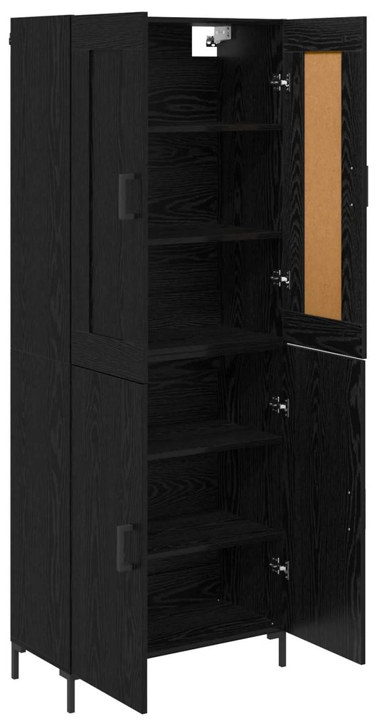 vidaXL Highboard 2 pcs Μαύρη Οξυά Επεξεργασμένο ξύλο