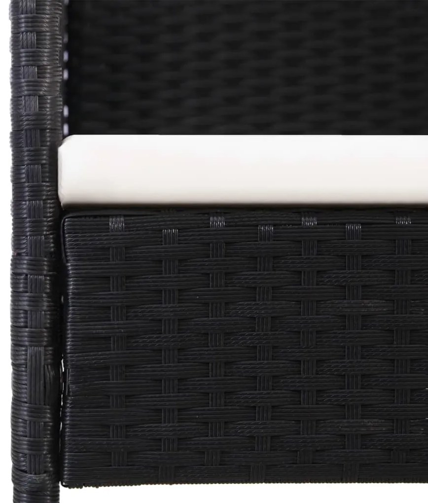 vidaXL Σετ Τραπεζαρίας Κήπου 5 Τεμαχίων Μαύρο Συνθ. Ρατάν με Μαξιλάρια