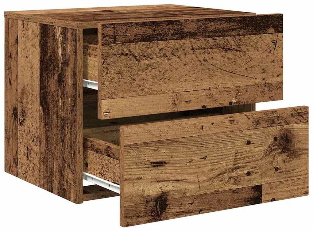 vidaXL Κομοδίνο 2 pcs Παλιό ξύλο 50 x 39 x 41 εκ. Επεξεργασμένο ξύλο