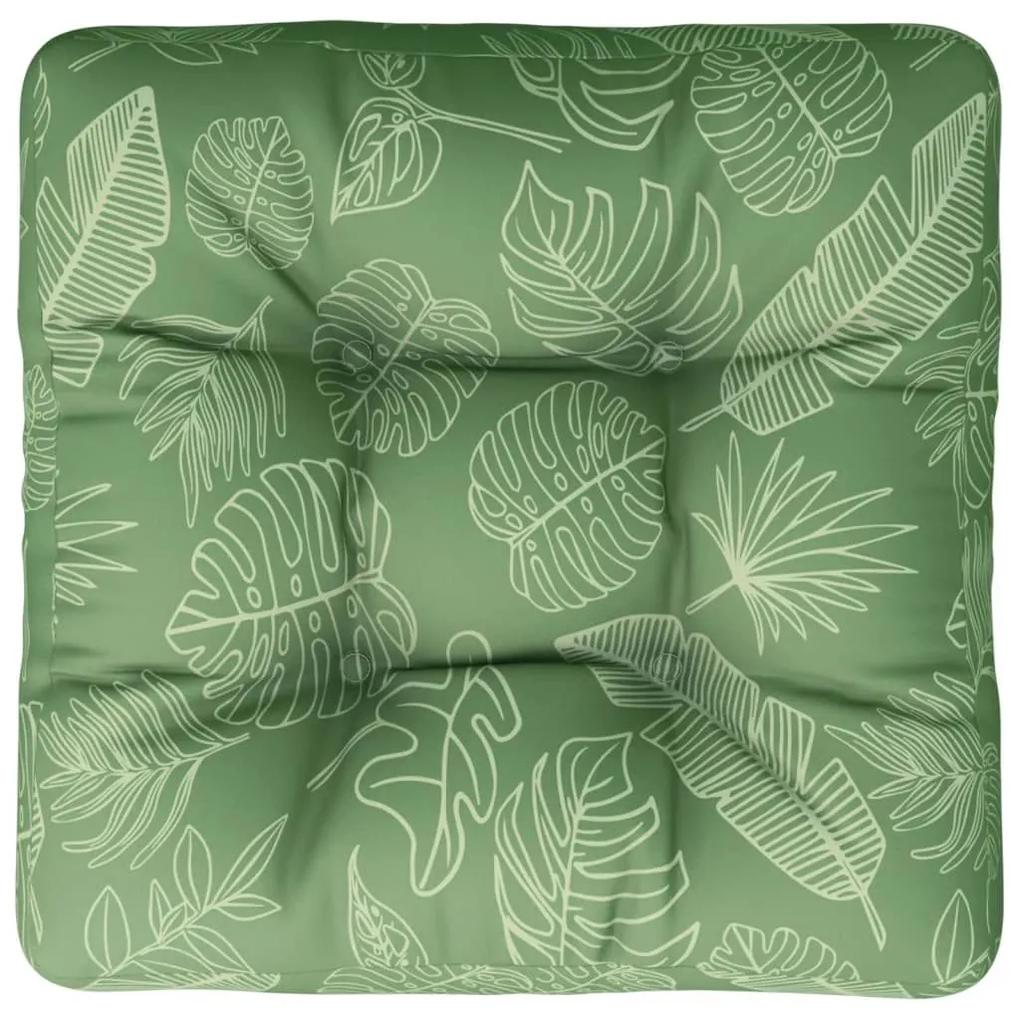 Μαξιλάρι Παλέτας με Σχέδιο Φύλλων 50 x 50 x 12 εκ. Υφασμάτινο - Πράσινο
