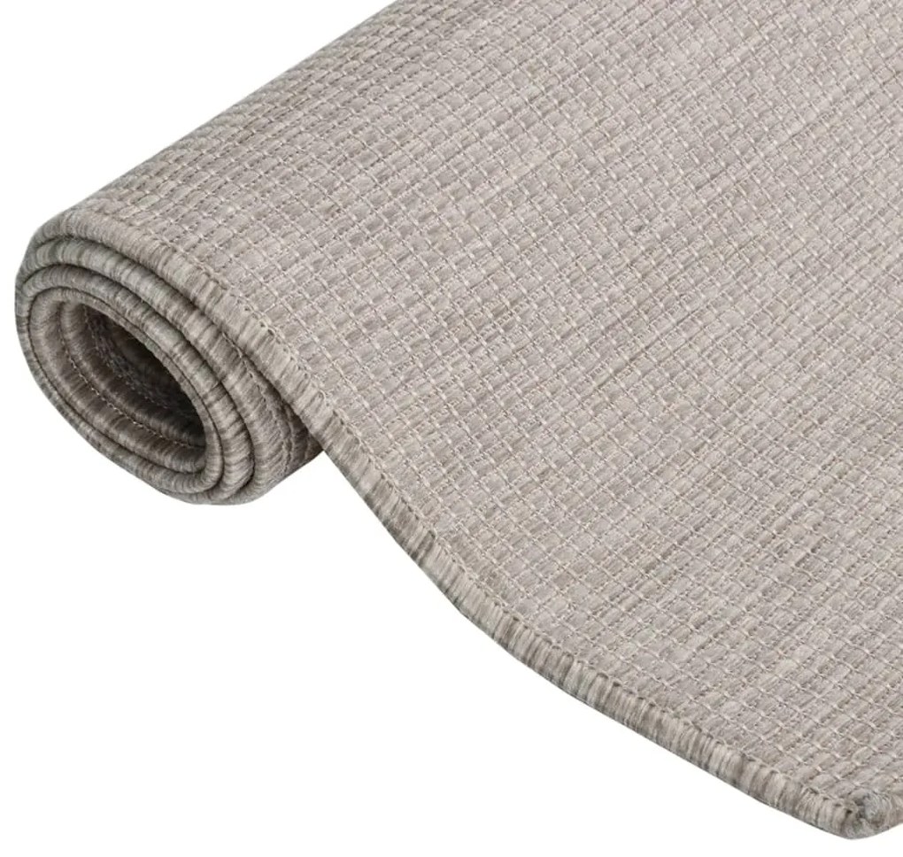 vidaXL Χαλί Εξωτερικού Χώρου με Επίπεδη Ύφανση Ανοιχτό Γκρι 120x170 εκ.