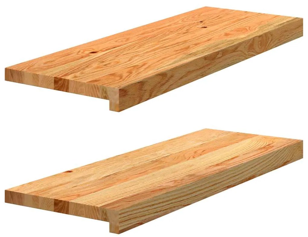 vidaXL Πατάκια Σκάλας 2 τεμ. Ανοιχτό Καφέ 70x25x2 cm Ξύλο Δρυός