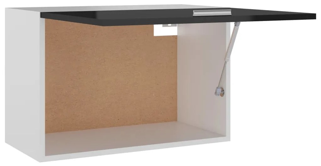 vidaXL Ντουλάπι Κρεμαστό Γυαλιστερό Μαύρο 60x31x40 εκ. Μοριοσανίδα
