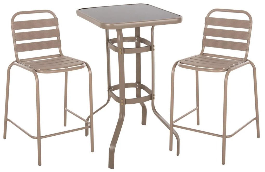 Σετ Κήπου Μπάρ LAURA 3 τεμ Σαμπανί Μέταλλο & Αλουμίνιο