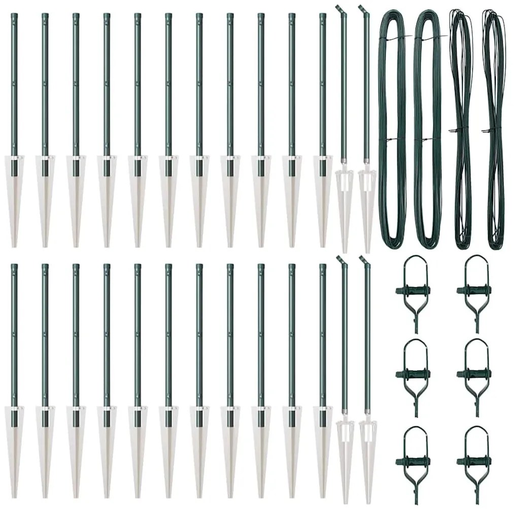 vidaXL Στύλος Περιφράξεων 26 pcs Ασημί 3.2 x 3.2 x 60 εκ Ατσάλι