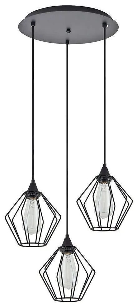 Φωτιστικό Οροφής Adept 77-8750 37x37x300cm 3xE27 60W Black Homelighting