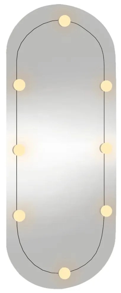 vidaXL Καθρέφτης Τοίχου Οβάλ με Φώτα LED 40 x 90 εκ. από Γυαλί