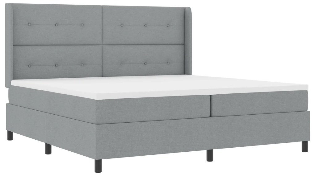 vidaXL Κρεβάτι με Στρώμα Φωτεινό Γκρι 200x200 cm Ύφασμα