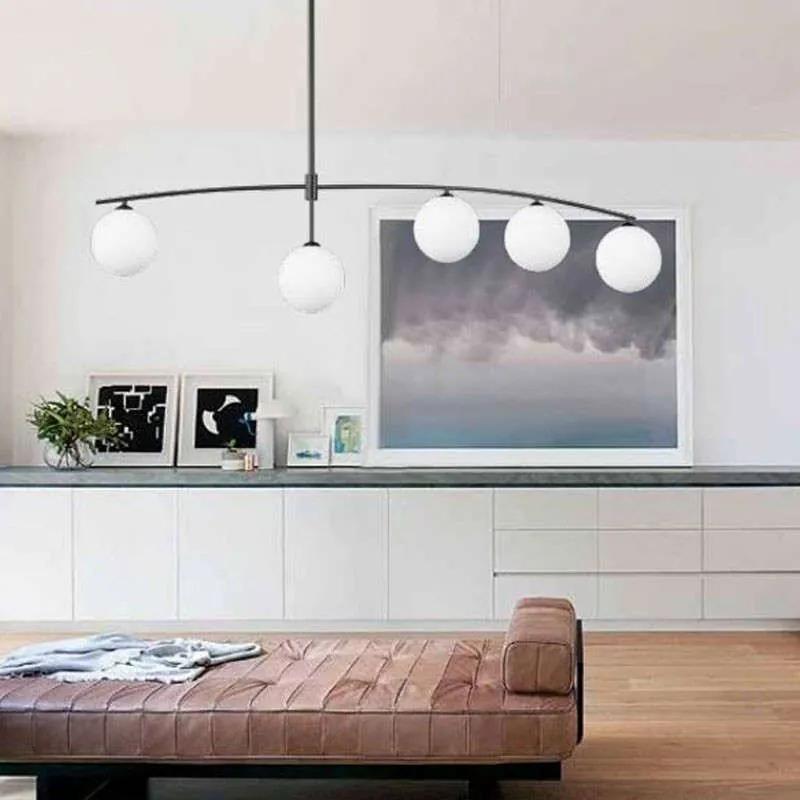 Φωτιστικό Οροφής-Ράγα 6037-5 140x80cm 5xG9 Black-White Inlight Μέταλλο,Γυαλί