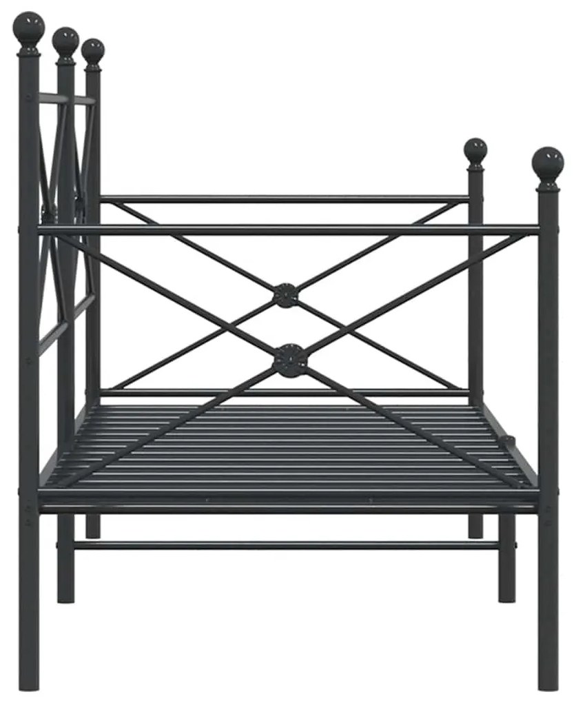 ΚΡΕΒΑΤΙ ΗΜΕΡΑΣ ΧΩΡΙΣ ΣΤΡΩΜΑ ΜΑΥΡΟ 90X190 CM ΑΤΣΑΛΙ 4104667